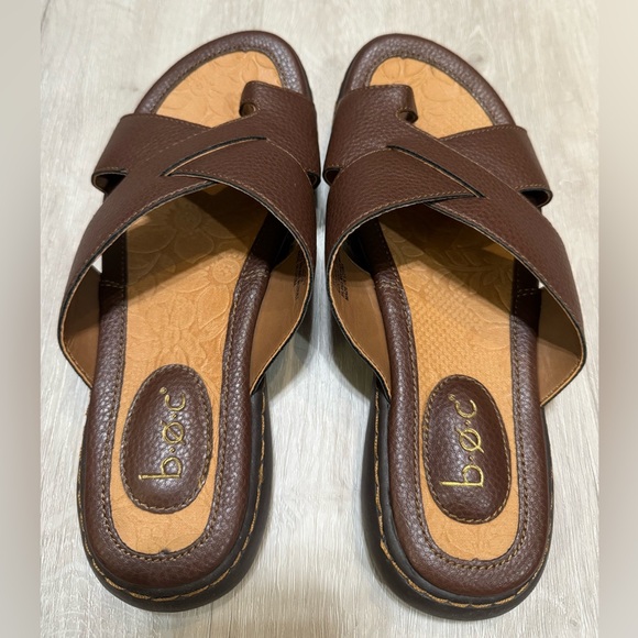 B.O.C. Brown Slip On Sandals - 6 - Picture 2 of 8